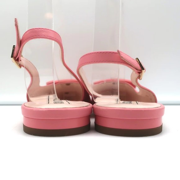 Roger Vivier Gommettine Buckle Slingback Ballet Flats Pink Leather Size 36 - Picture 9 of 12
